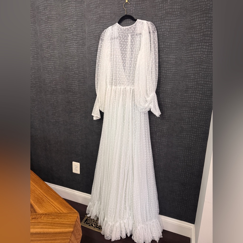Elegant Sheer White Maxi Dress - Good for Maternity Shoot - Picture 2 of 8